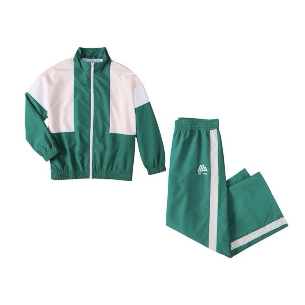 ALDI Gear Green Tracksuit Set Women's M Medium Windbreaker Jacket + Pants Viral
